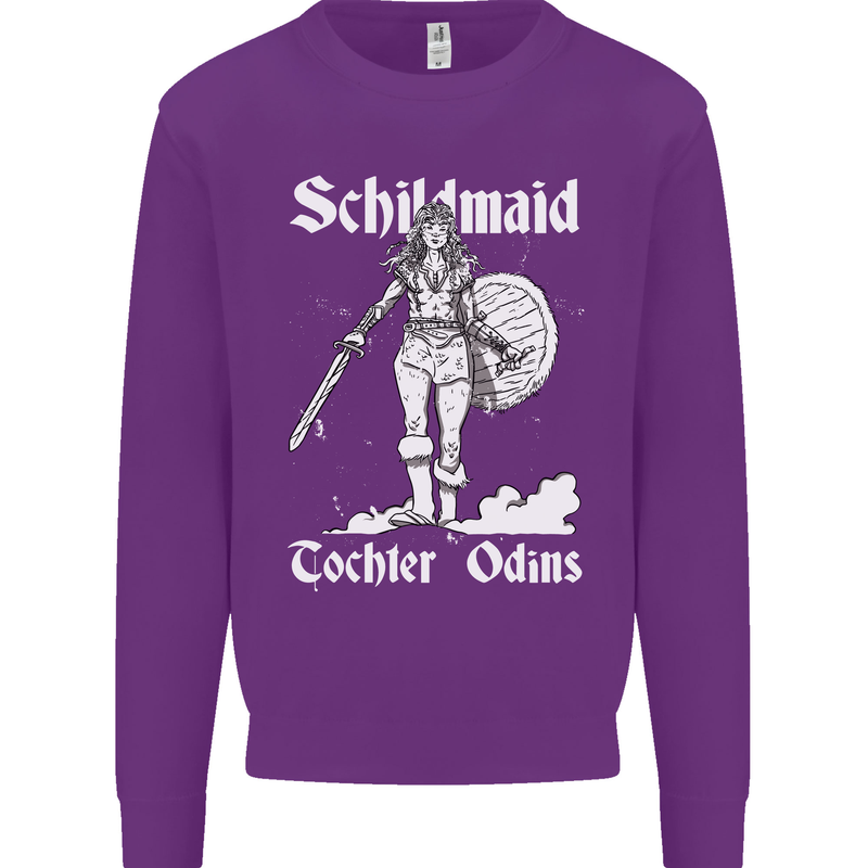 Schildmaid Viking Shield Maiden Mens Sweatshirt Jumper Purple