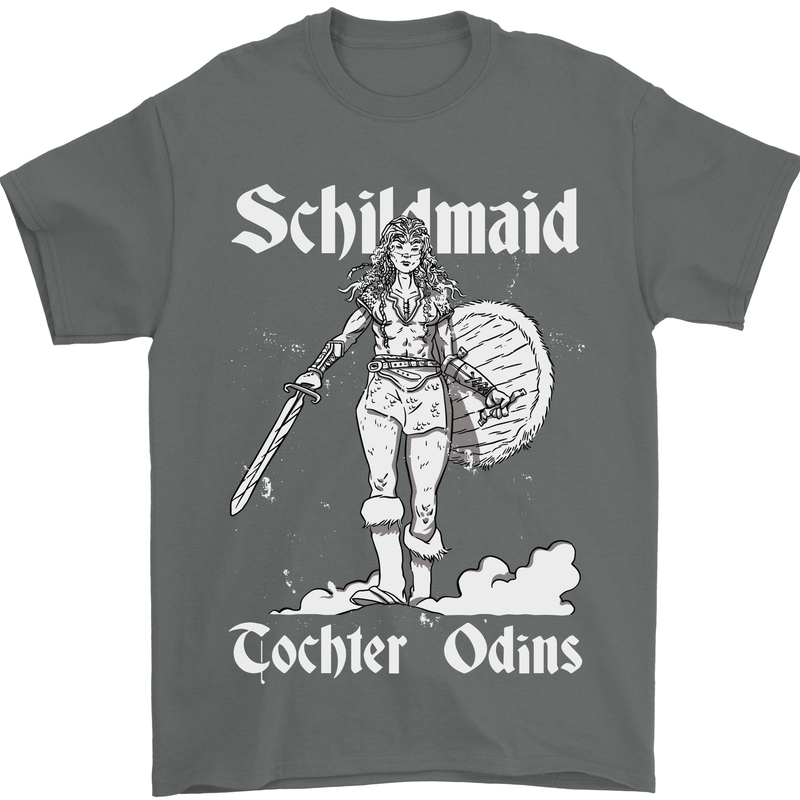 Schildmaid Viking Shield Maiden Mens T-Shirt 100% Cotton Charcoal