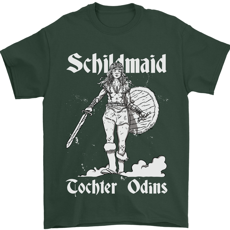 Schildmaid Viking Shield Maiden Mens T-Shirt 100% Cotton Forest Green