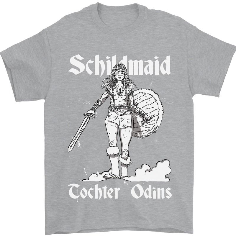 Schildmaid Viking Shield Maiden Mens T-Shirt 100% Cotton Sports Grey
