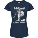 Schildmaid Viking Shield Maiden Womens Petite Cut T-Shirt Navy Blue