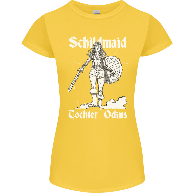 Schildmaid Viking Shield Maiden Womens Petite Cut T-Shirt Yellow