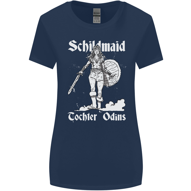 Schildmaid Viking Shield Maiden Womens Wider Cut T-Shirt Navy Blue