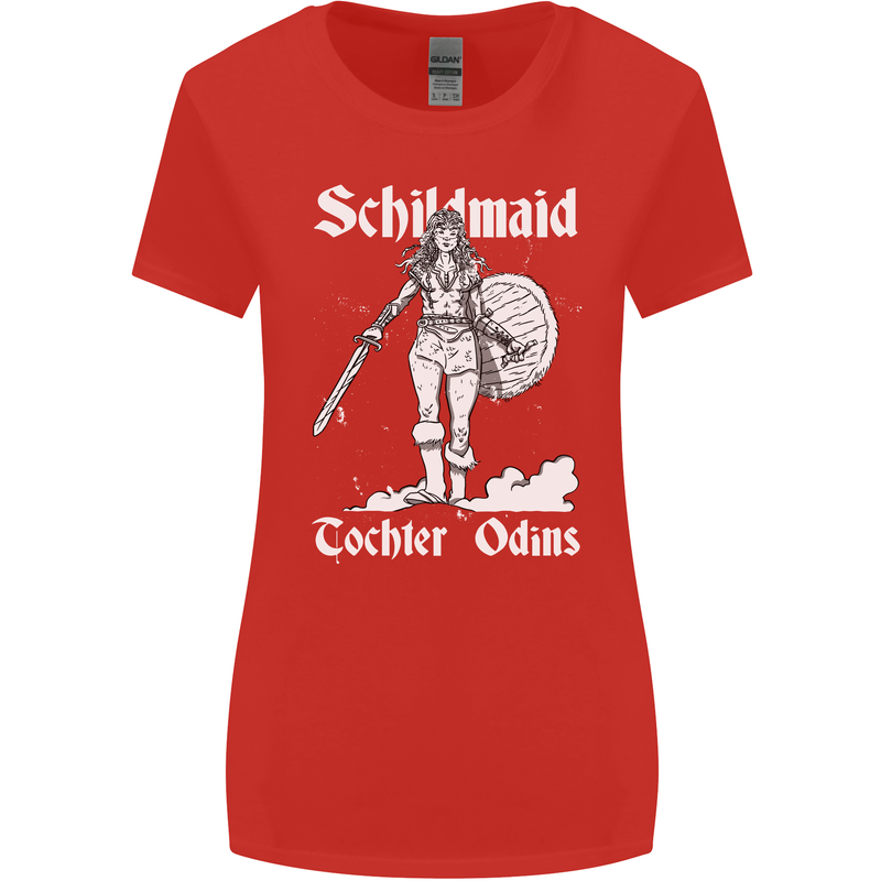 Schildmaid Viking Shield Maiden Womens Wider Cut T-Shirt Red