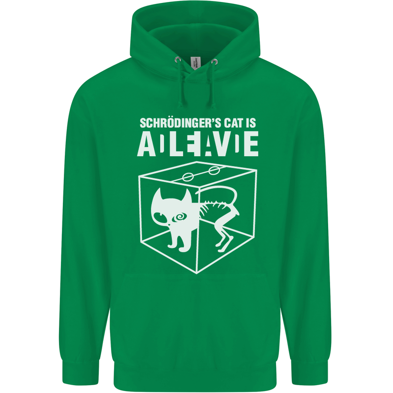 Schrodinger's Cat Science Geek Nerd Childrens Kids Hoodie Irish Green