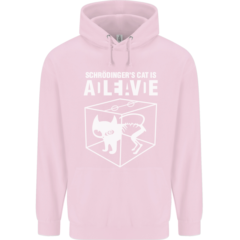 Schrodinger's Cat Science Geek Nerd Childrens Kids Hoodie Light Pink