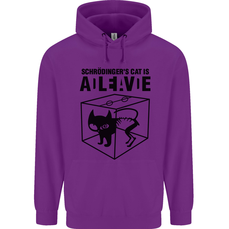 Schrodinger's Cat Science Geek Nerd Childrens Kids Hoodie Purple