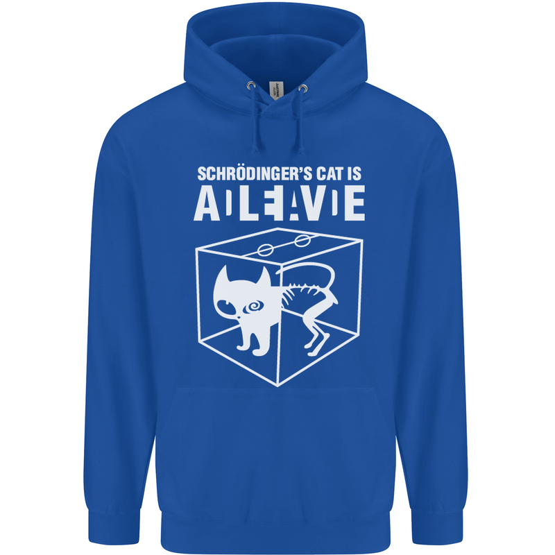 Schrodinger's Cat Science Geek Nerd Childrens Kids Hoodie Royal Blue