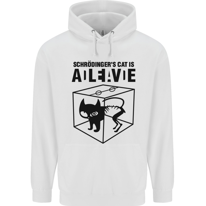 Schrodinger's Cat Science Geek Nerd Childrens Kids Hoodie White