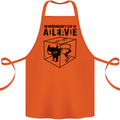 Schrodinger's Cat Science Geek Nerd Cotton Apron 100% Organic Orange