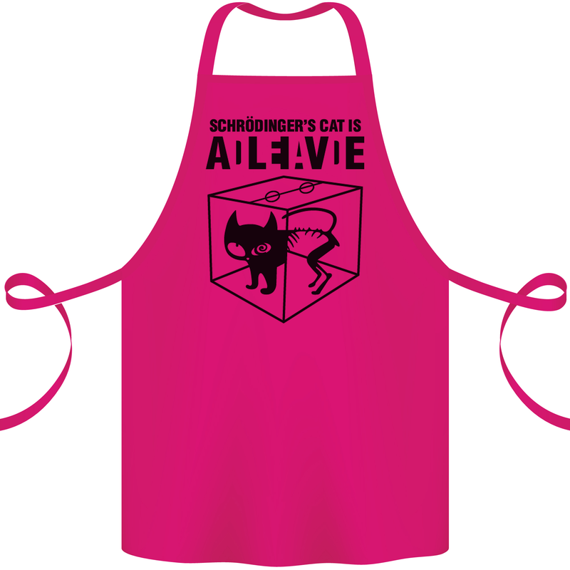 Schrodinger's Cat Science Geek Nerd Cotton Apron 100% Organic Pink