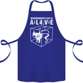 Schrodinger's Cat Science Geek Nerd Cotton Apron 100% Organic Royal Blue