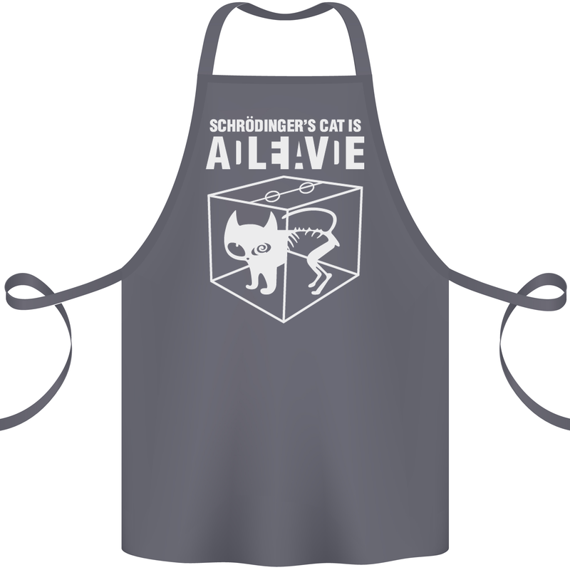 Schrodinger's Cat Science Geek Nerd Cotton Apron 100% Organic Steel