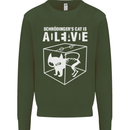 Schrodinger's Cat Science Geek Nerd Kids Sweatshirt Jumper Forest Green