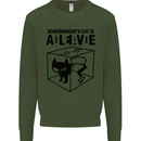 Schrodinger's Cat Science Geek Nerd Kids Sweatshirt Jumper Forest Green
