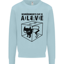 Schrodinger's Cat Science Geek Nerd Kids Sweatshirt Jumper Light Blue
