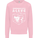 Schrodinger's Cat Science Geek Nerd Kids Sweatshirt Jumper Light Pink