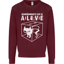 Schrodinger's Cat Science Geek Nerd Kids Sweatshirt Jumper Maroon