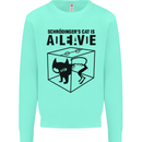 Schrodinger's Cat Science Geek Nerd Kids Sweatshirt Jumper Peppermint
