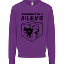 Schrodinger's Cat Science Geek Nerd Kids Sweatshirt Jumper Purple