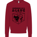Schrodinger's Cat Science Geek Nerd Kids Sweatshirt Jumper Red
