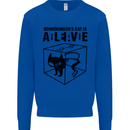 Schrodinger's Cat Science Geek Nerd Kids Sweatshirt Jumper Royal Blue
