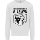 Schrodinger's Cat Science Geek Nerd Kids Sweatshirt Jumper White