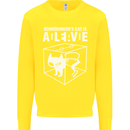 Schrodinger's Cat Science Geek Nerd Kids Sweatshirt Jumper Yellow