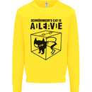Schrodinger's Cat Science Geek Nerd Kids Sweatshirt Jumper Yellow