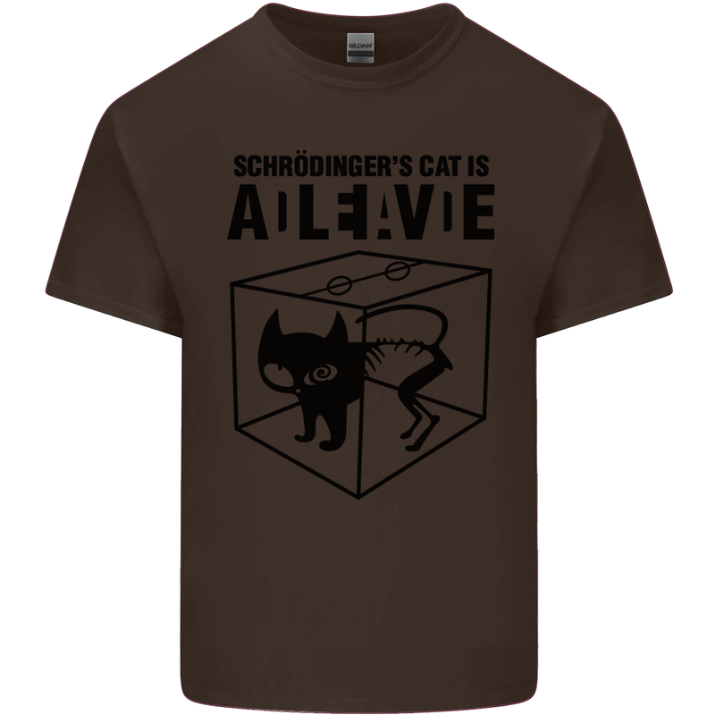 Schrodinger's Cat Science Geek Nerd Kids T-Shirt Childrens Chocolate