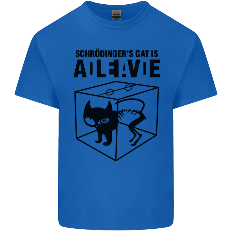 Schrodinger's Cat Science Geek Nerd Kids T-Shirt Childrens Royal Blue