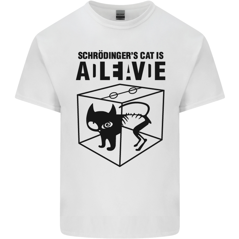 Schrodinger's Cat Science Geek Nerd Kids T-Shirt Childrens White