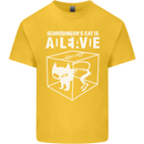 Schrodinger's Cat Science Geek Nerd Kids T-Shirt Childrens Yellow