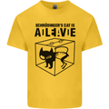 Schrodinger's Cat Science Geek Nerd Kids T-Shirt Childrens Yellow