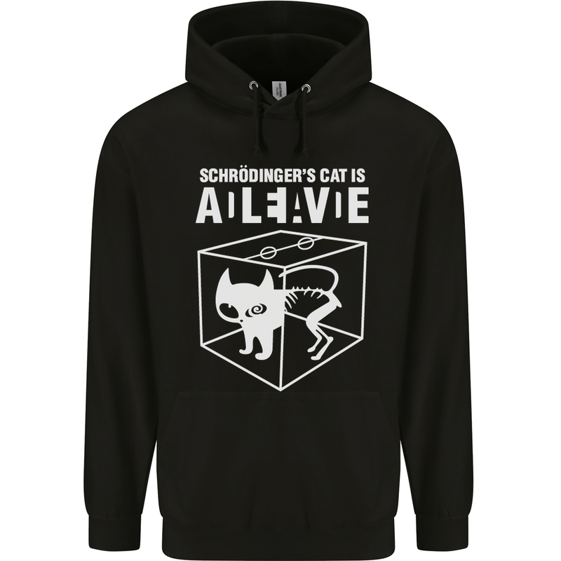 Schrodinger's Cat Science Geek Nerd Mens 80% Cotton Hoodie Black