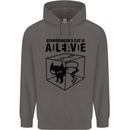 Schrodinger's Cat Science Geek Nerd Mens 80% Cotton Hoodie Charcoal