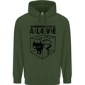 Schrodinger's Cat Science Geek Nerd Mens 80% Cotton Hoodie Forest Green
