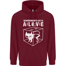 Schrodinger's Cat Science Geek Nerd Mens 80% Cotton Hoodie Maroon