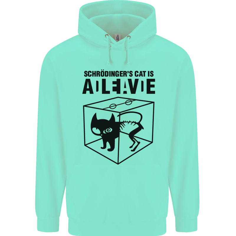 Schrodinger's Cat Science Geek Nerd Mens 80% Cotton Hoodie Peppermint