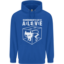 Schrodinger's Cat Science Geek Nerd Mens 80% Cotton Hoodie Royal Blue