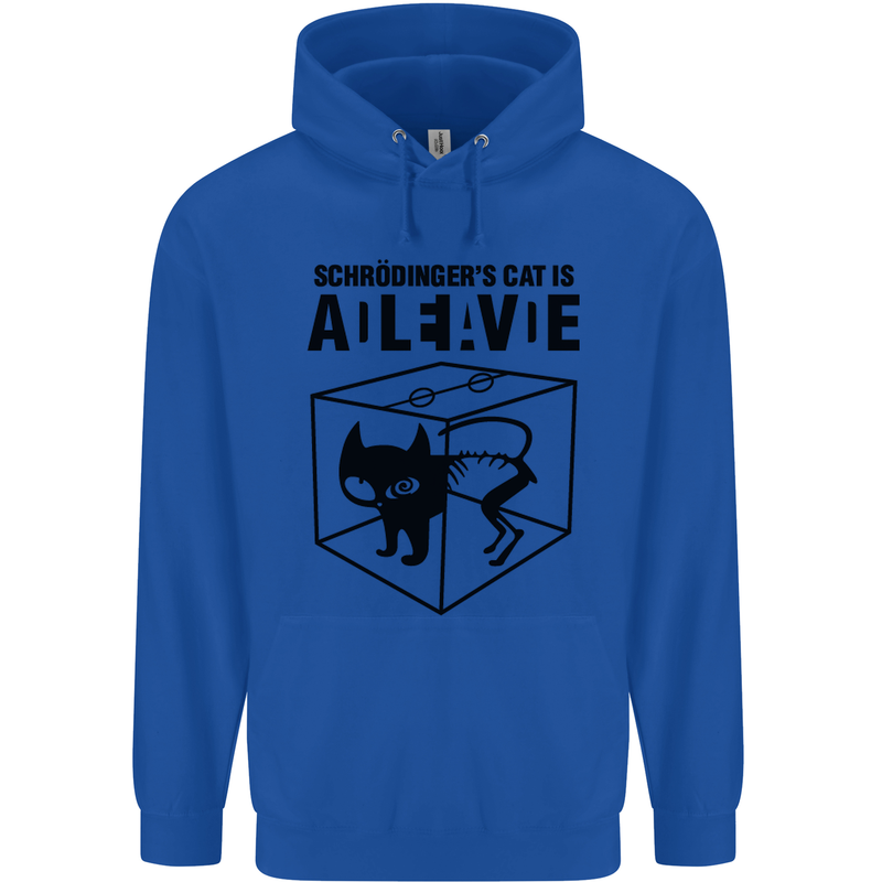 Schrodinger's Cat Science Geek Nerd Mens 80% Cotton Hoodie Royal Blue