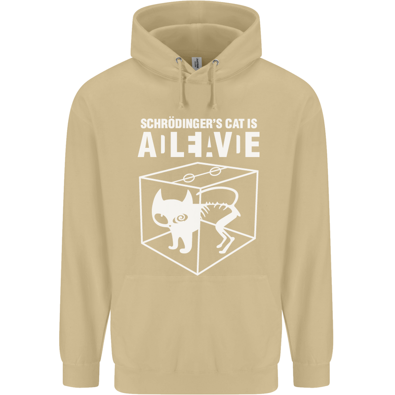 Schrodinger's Cat Science Geek Nerd Mens 80% Cotton Hoodie Sand