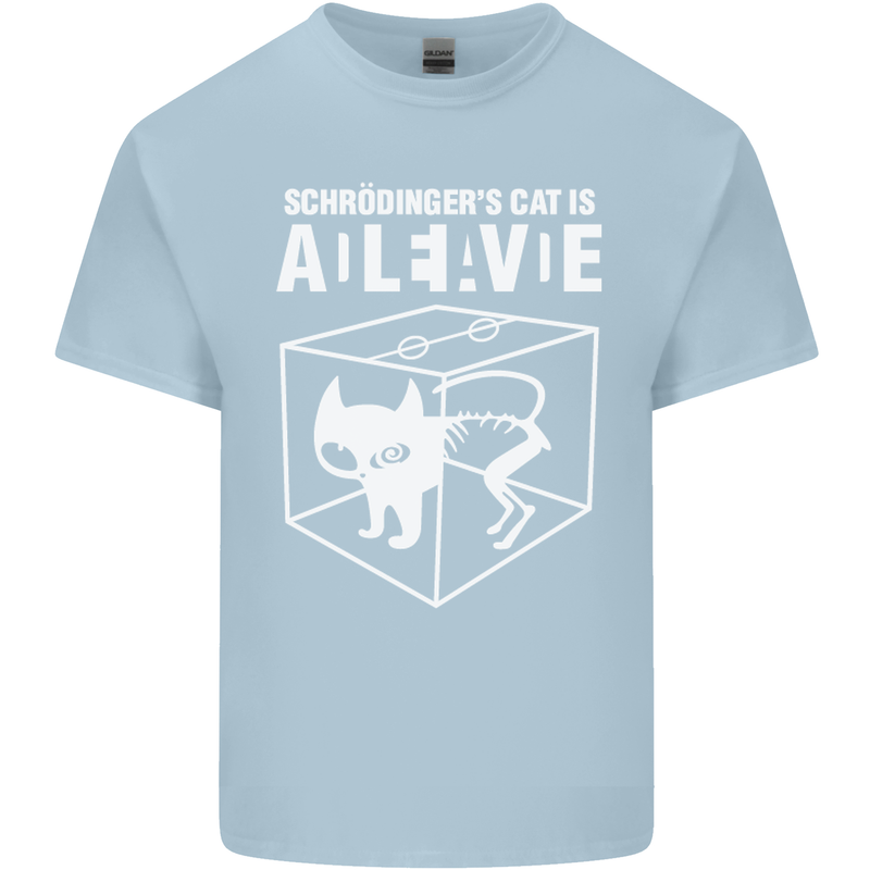 Schrodinger's Cat Science Geek Nerd Mens Cotton T-Shirt Tee Top Light Blue