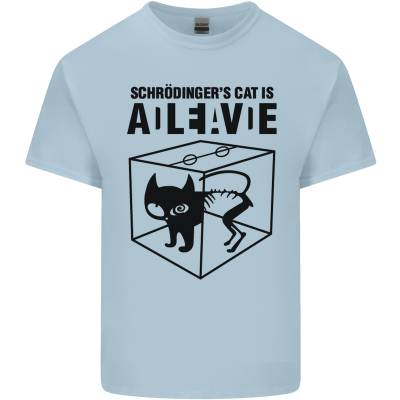 Schrodinger's Cat Science Geek Nerd Mens Cotton T-Shirt Tee Top Light Blue