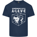 Schrodinger's Cat Science Geek Nerd Mens Cotton T-Shirt Tee Top Navy Blue