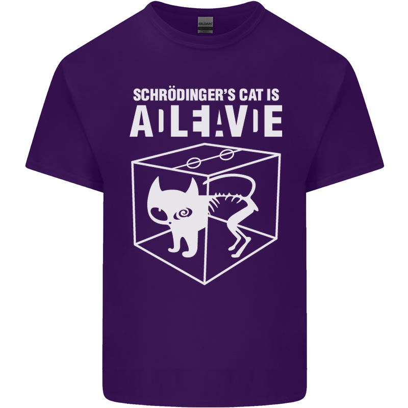 Schrodinger's Cat Science Geek Nerd Mens Cotton T-Shirt Tee Top Purple