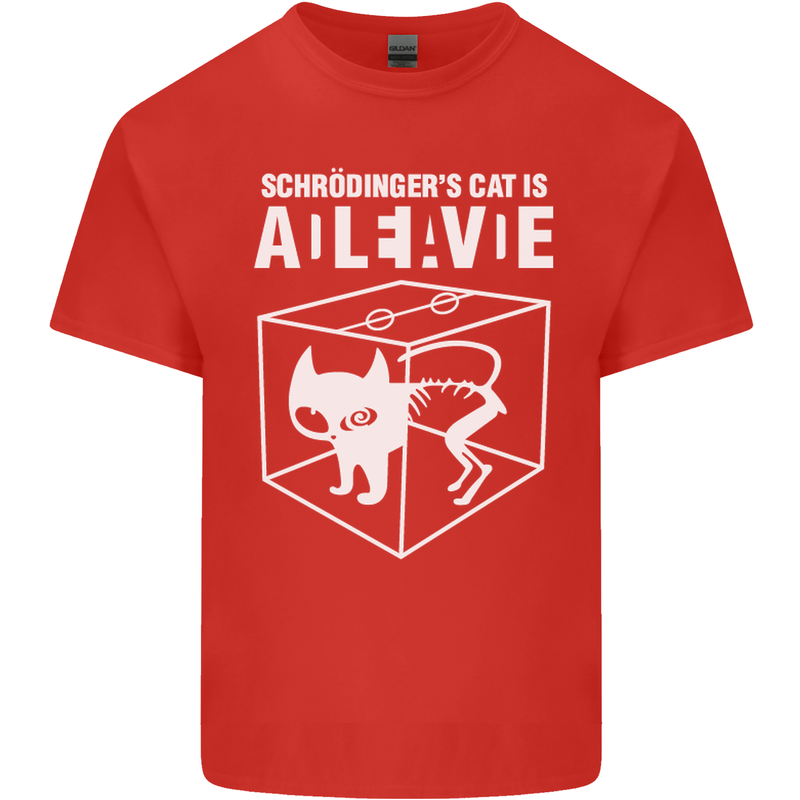Schrodinger's Cat Science Geek Nerd Mens Cotton T-Shirt Tee Top Red