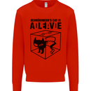 Schrodinger's Cat Science Geek Nerd Mens Sweatshirt Jumper Bright Red