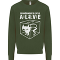Schrodinger's Cat Science Geek Nerd Mens Sweatshirt Jumper Forest Green