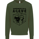 Schrodinger's Cat Science Geek Nerd Mens Sweatshirt Jumper Forest Green